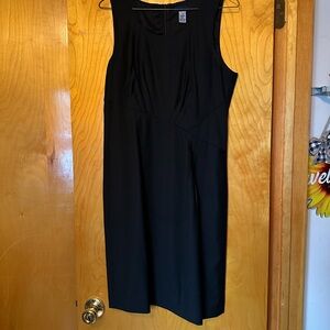 J. Crew Black Sheath Midi Dress Scoop Neck Sleeveless